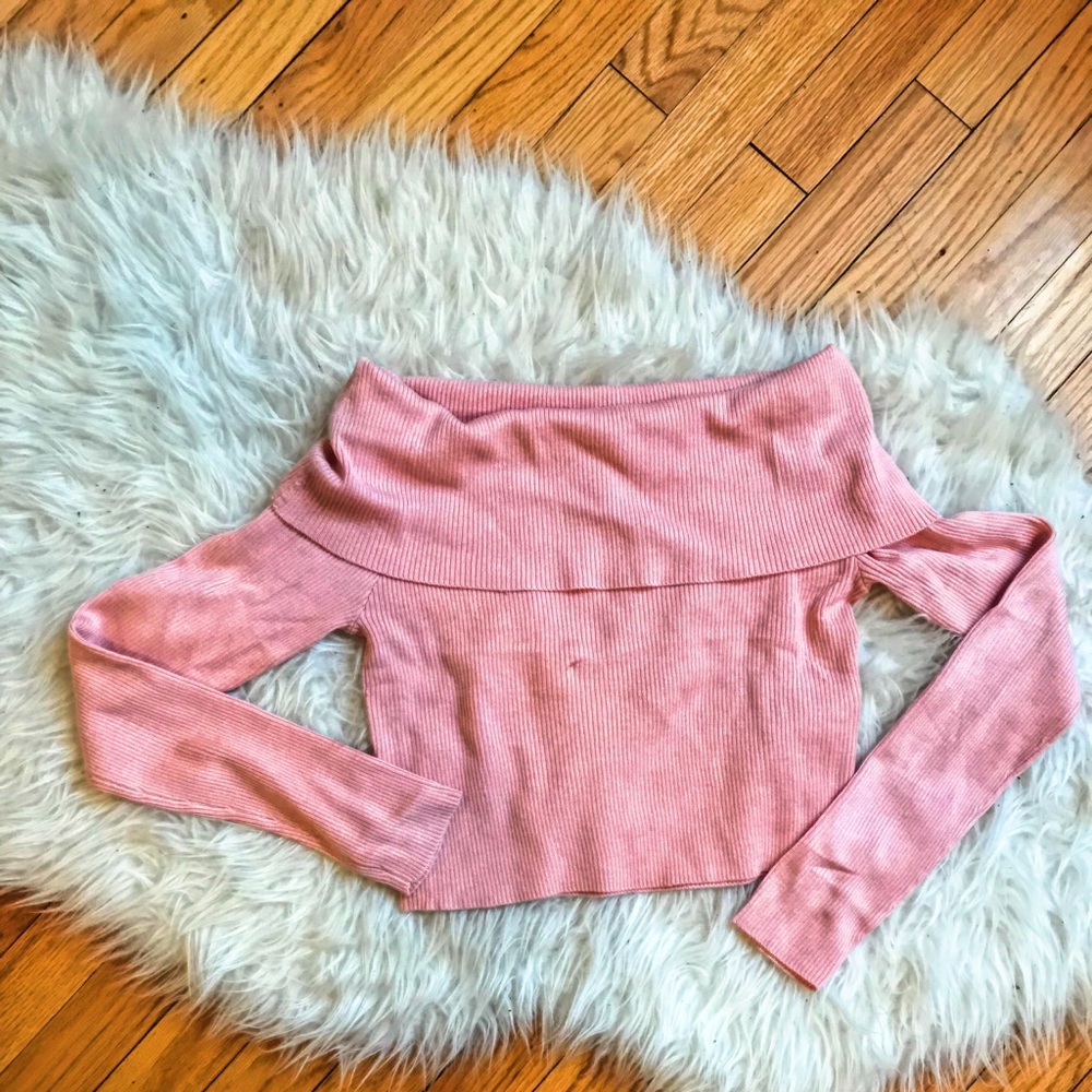 Pink Off-the-Shoulder Sweater